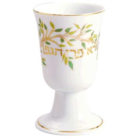 כוס קידוש ענף עץ פורצלן | כוסות קידוש | יוּדָאִיקָה
